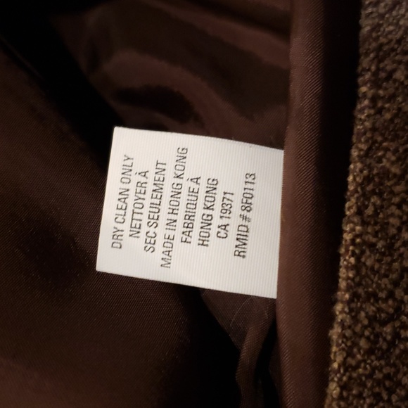 ANNE KLEIN brown tan tweed wool blend button front lined blazer EUC - Picture 4 of 5